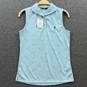 Levelwear Polo Shirt Womens Small Georgian Bay Club ‎ Blue White Golf Top NWT